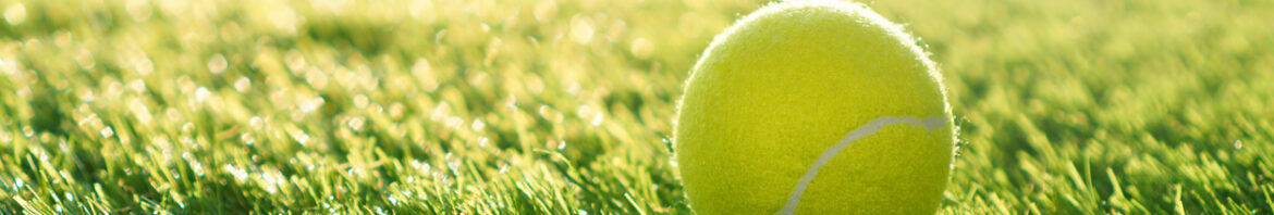 Soft artificial grass background with tennis ball